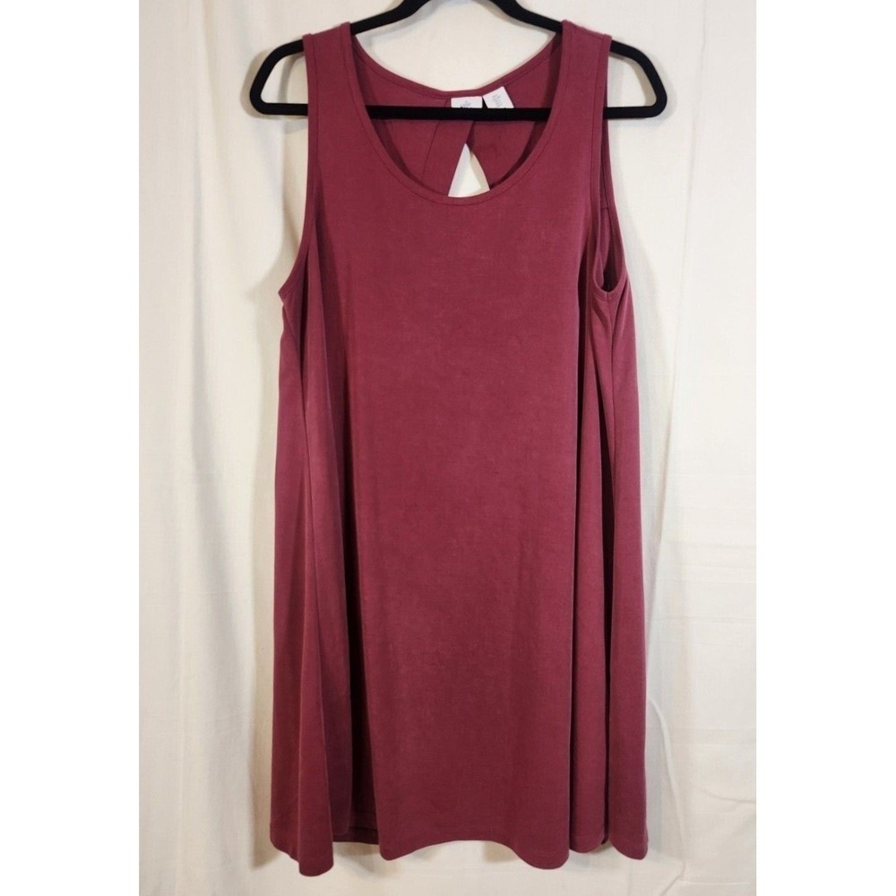 Avec Toi Boutique‎ $127 Large Burgundy Sleeveless Cross Cutout Back Swing Dress